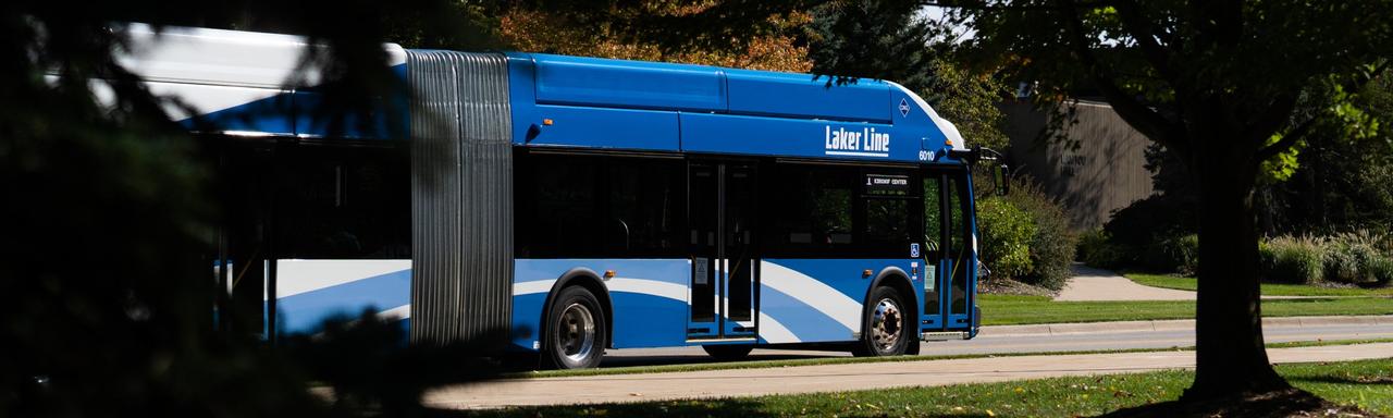 Laker Line bus on Allendale campus